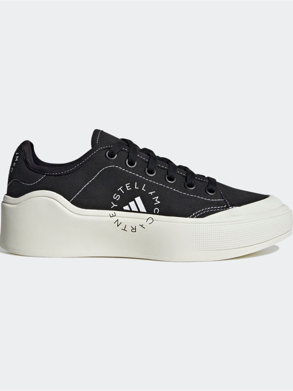 Adidas Sneaks Stella McCartney Court Causal Cotton Black White Platform Sz 8.5
